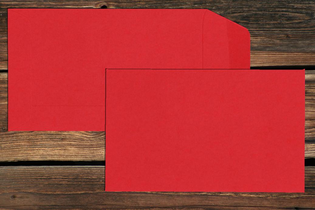 Versandtaschen 65x105 mm Nassklebend Korallenrot 120 g/qm